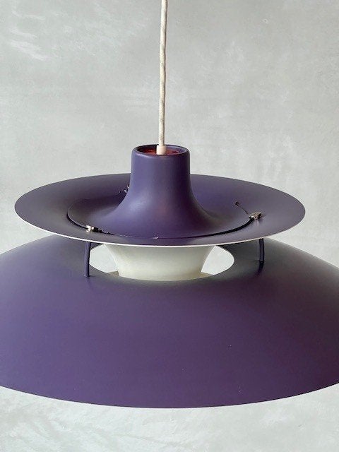 PH5 hanglamp Poul Henningsen Louis Poulsen vintage paars, Ophalen, Gebruikt, ., Vintage