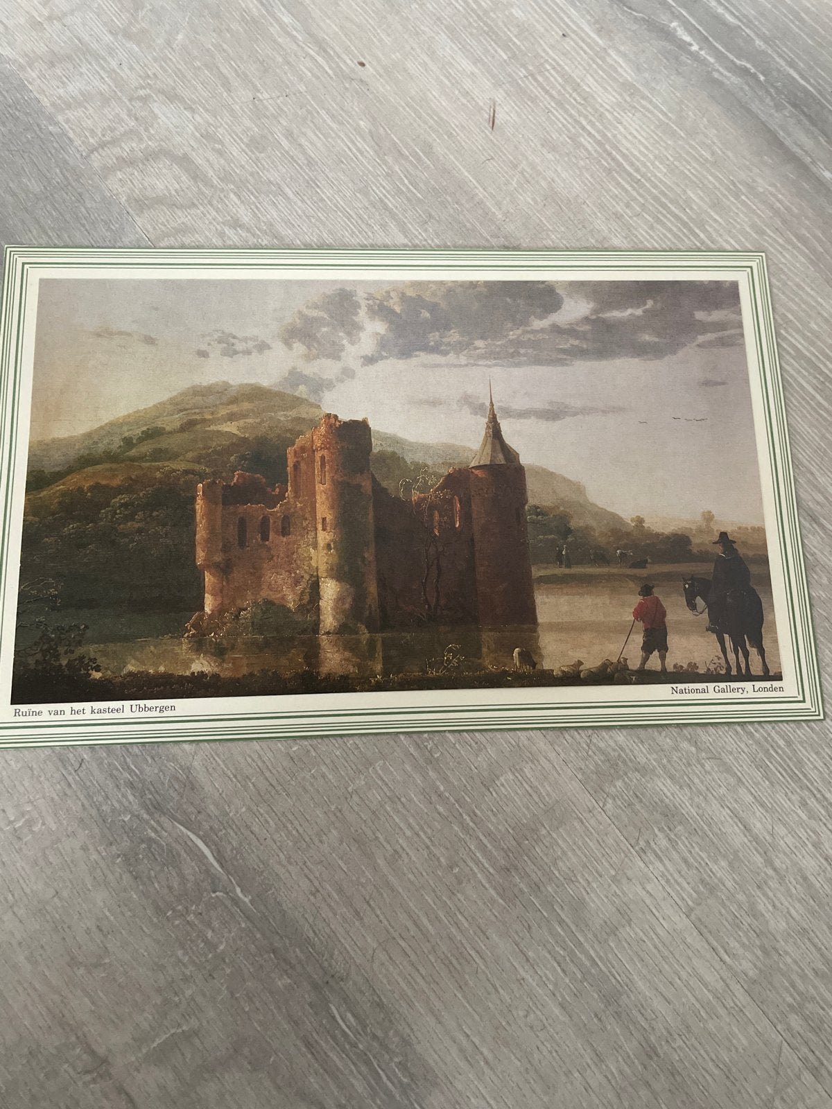 Schilderij 'Ruïne van het kasteel Ubbergen' - National Galle, Antiek en Kunst, Achter glas, Ophalen of Verzenden, Landschap, Klassiek