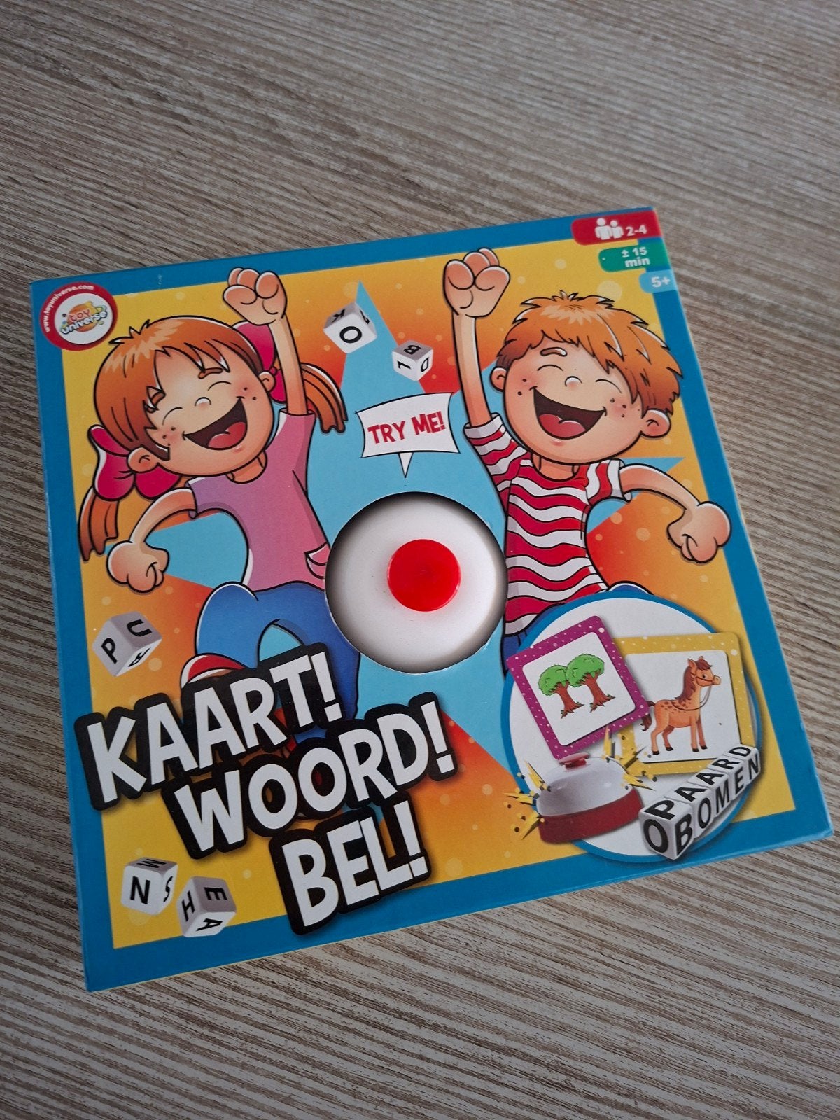 Kaart! Woord! Bel! - Leuk woordspel voor jong en oud, Een of twee spelers, Ophalen of Verzenden, Zo goed als nieuw, Reisspel