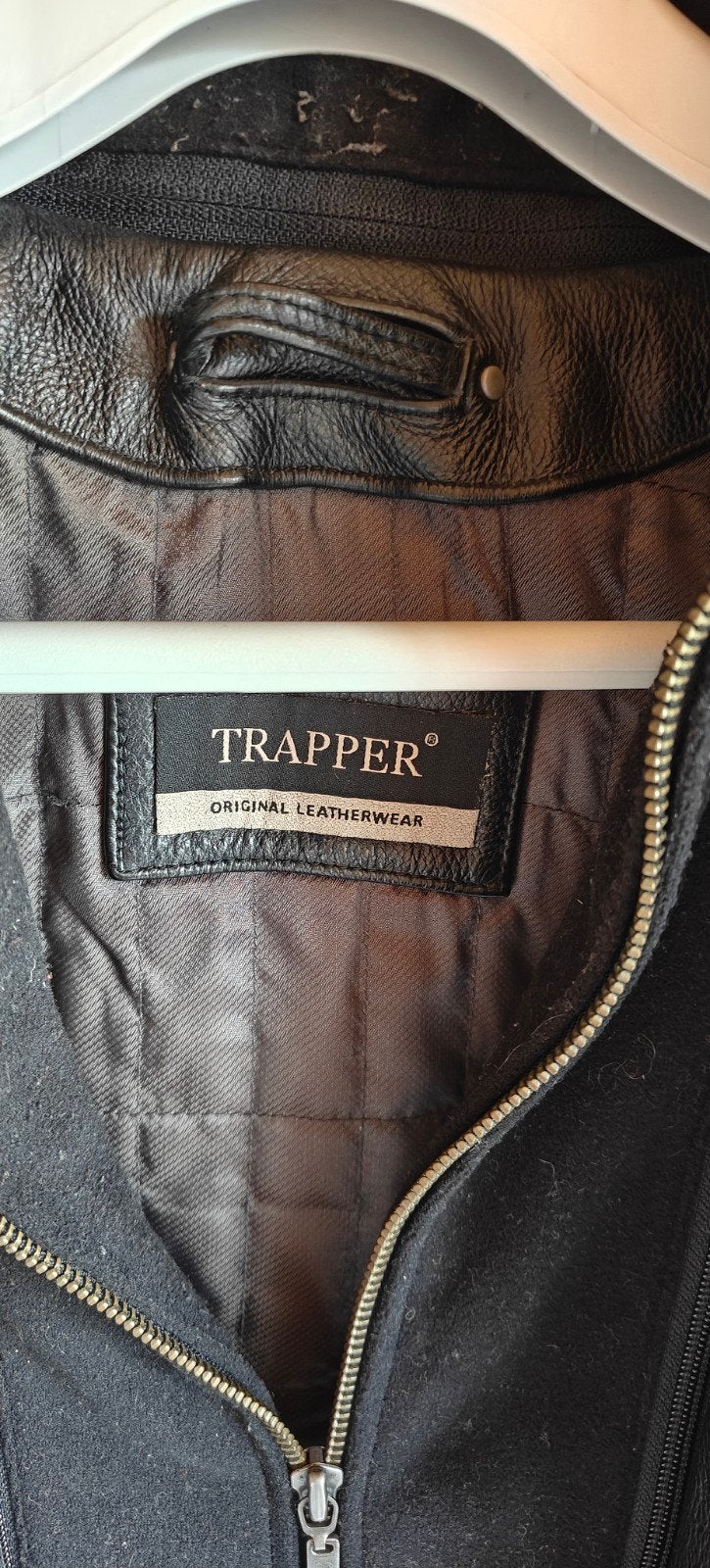 Trapper Leren Jas Heren - Zwart, Zo goed als nieuw, Zwart, Overige maten, Ophalen of Verzenden, Zo goed als nieuw