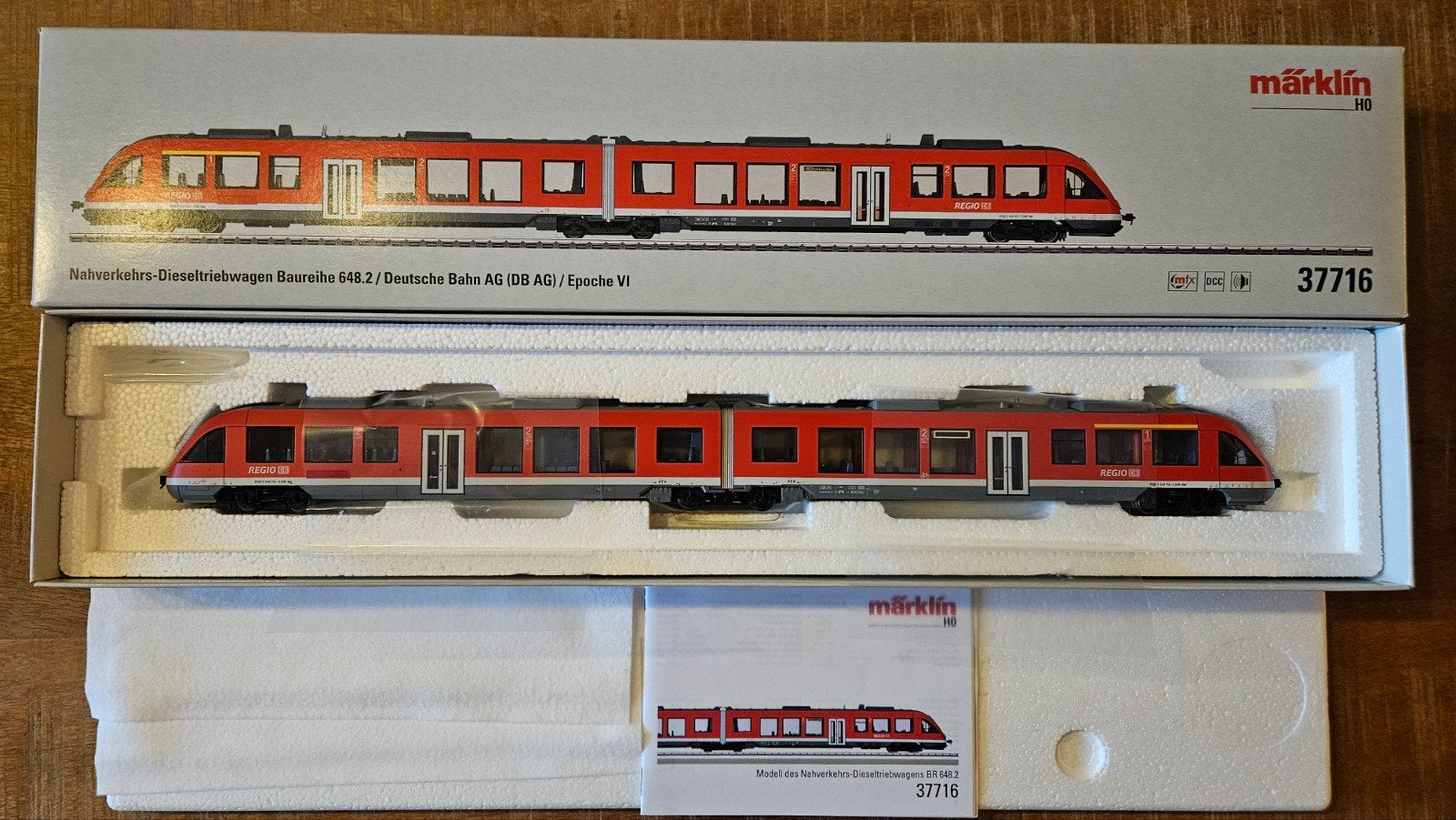 Marklin 37716 BR 648.2 LINT 41 van de DB, Wisselstroom, Locomotief, Ophalen of Verzenden, Zo goed als nieuw
