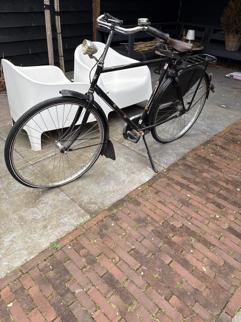 Zwarte opafiets Batavus Favoriet (opknappertje), 53 tot 56 cm, Ophalen of Verzenden, Gebruikt
