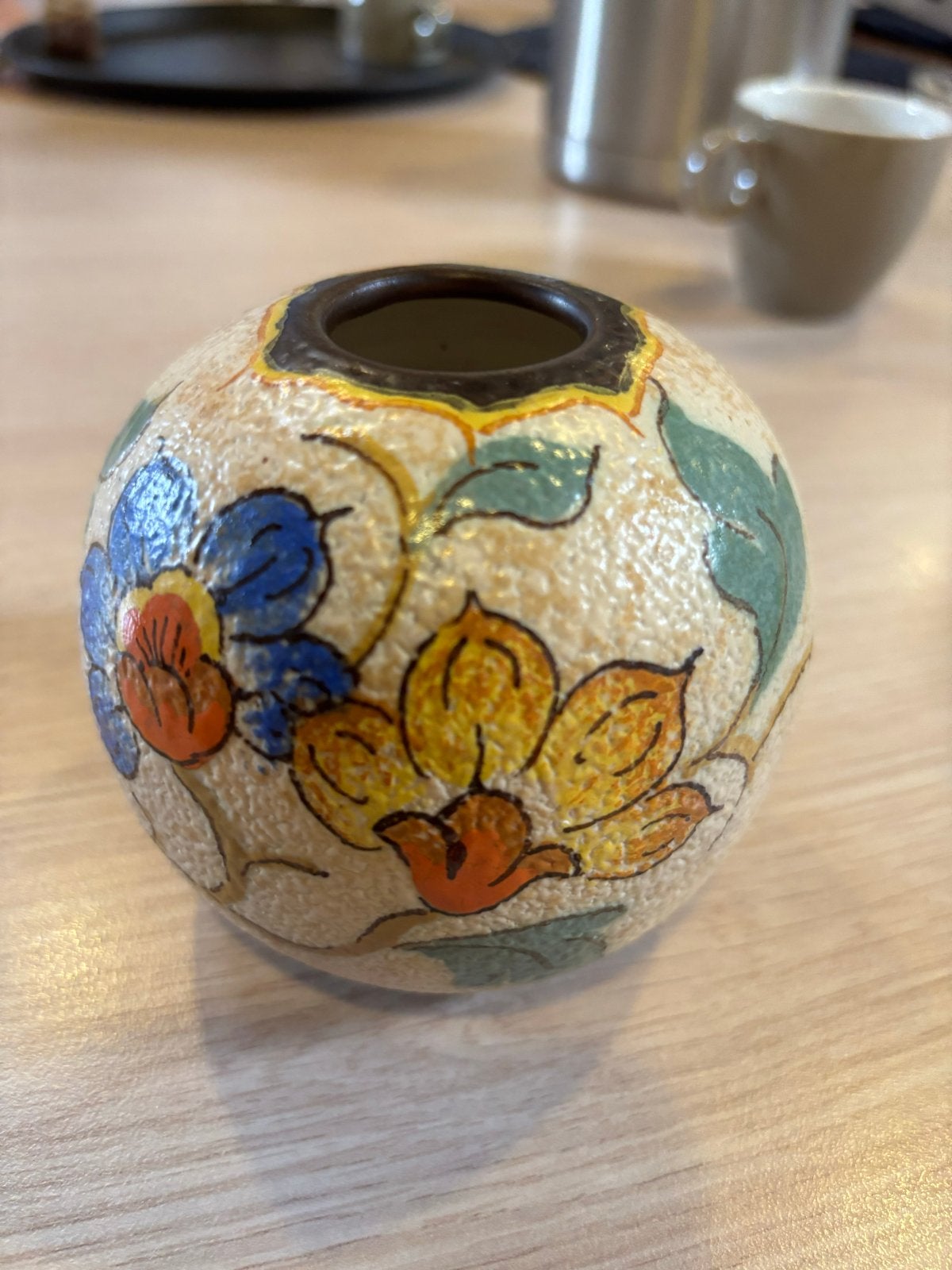 Antieke Zenith Gouda vaasje, handgeschilderd, Ophalen of Verzenden