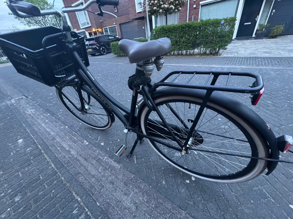 Cortina U4 Transportfiets Dames - Zwart met mand, 50 tot 53 cm, Ophalen, Gebruikt, Overige merken