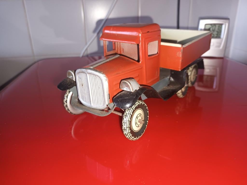 Blikken speelgoed. Vrachtauto. Opwindbaar. Germany., Antiek en Kunst, Ophalen of Verzenden