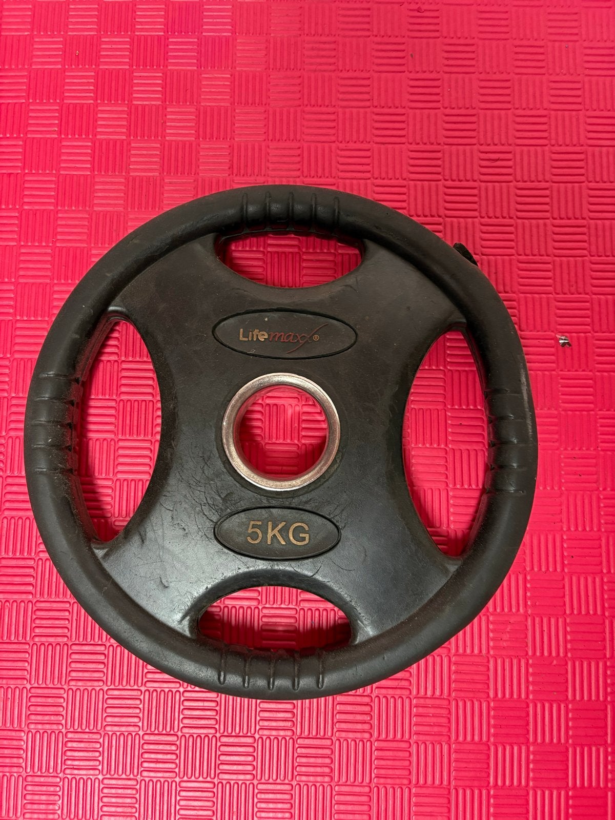 LifeMaxx Halterschijf 5KG, Sport en Fitness, Ophalen, Gebruikt, Armen, Halterschijven