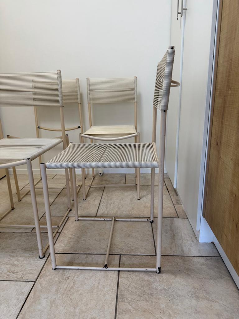 4 Alias Spaghetti stoelen - Opknappers, Huis en Inrichting, Stoelen, Gebruikt, Wit, Ophalen of Verzenden, Vier
