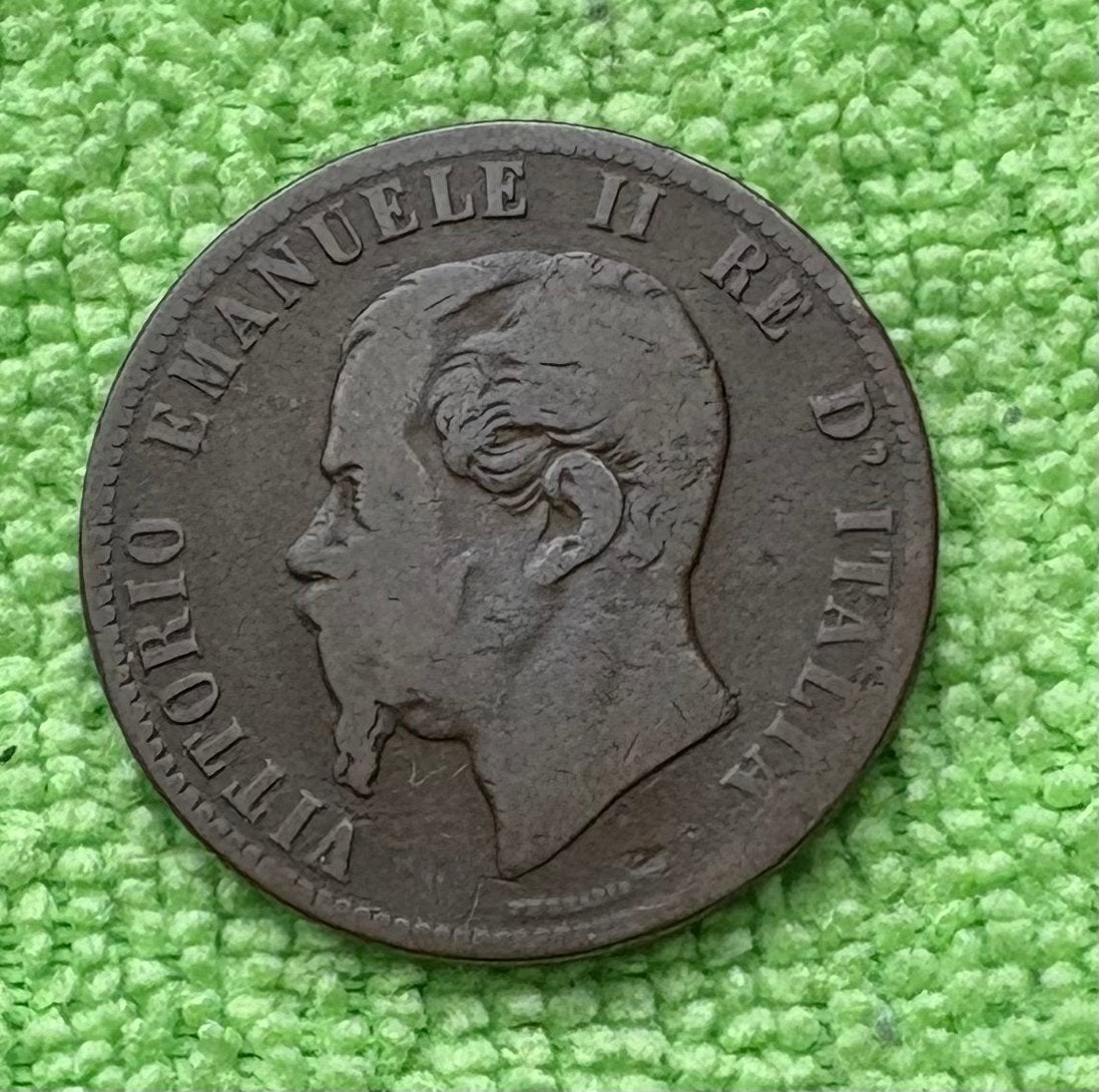 10 Centesimi 1863 Vittorio Emanuele II Italië, Ophalen of Verzenden, Italië, 10 cent, Losse munt