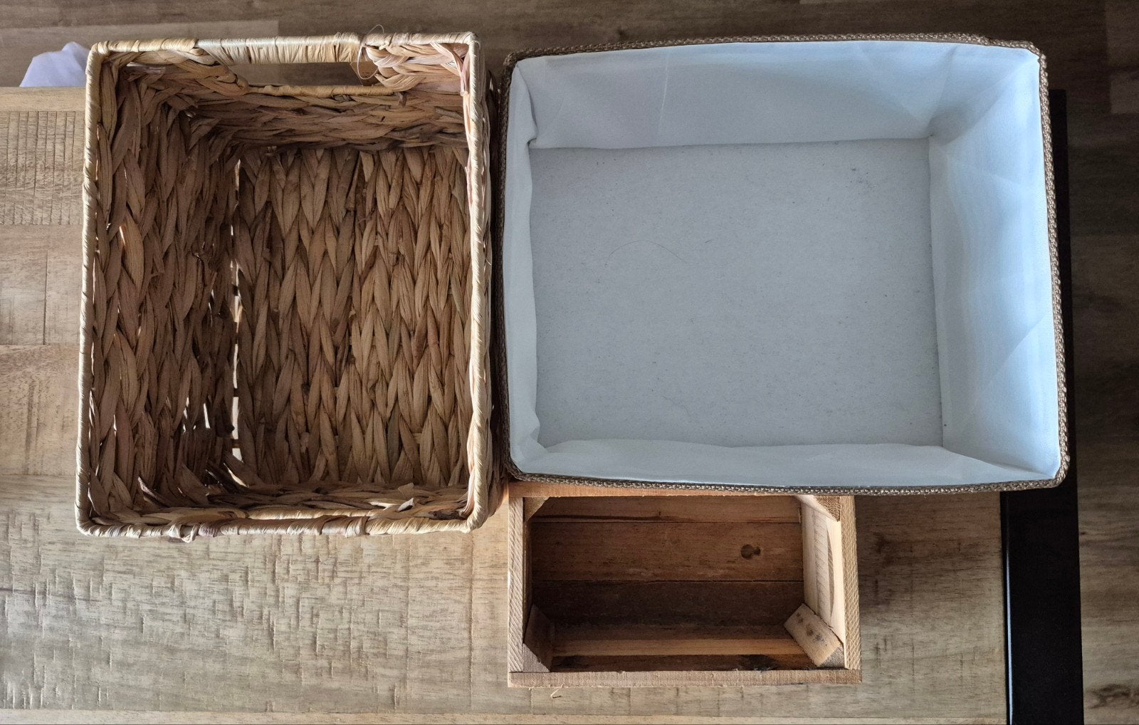 Set van 3 Nieuwe Opbergmanden - Rotan, Bamboe & Hout, Ophalen, Minder dan 50 cm, Nieuw, Minder dan 50 cm