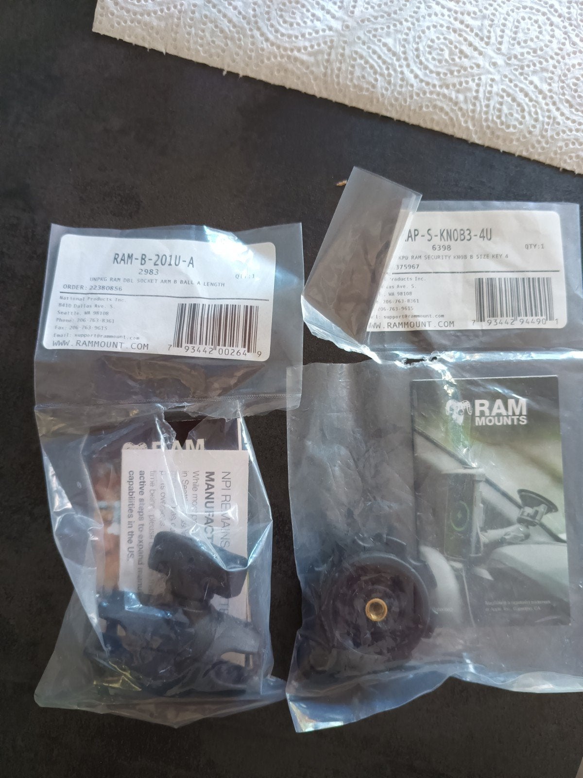 Ram mount arm, security knop en rubbers, Ophalen of Verzenden, Zo goed als nieuw