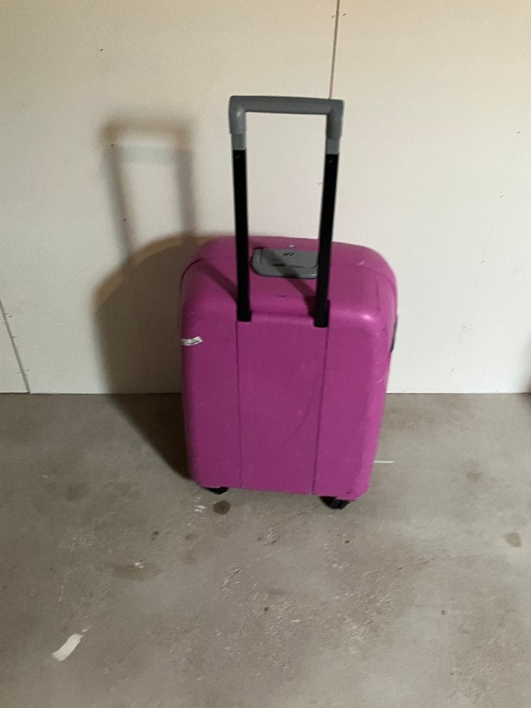 Grote Roze koffer op wielen, Gebruikt, Hard kunststof, 45 tot 55 cm, 70 cm of meer