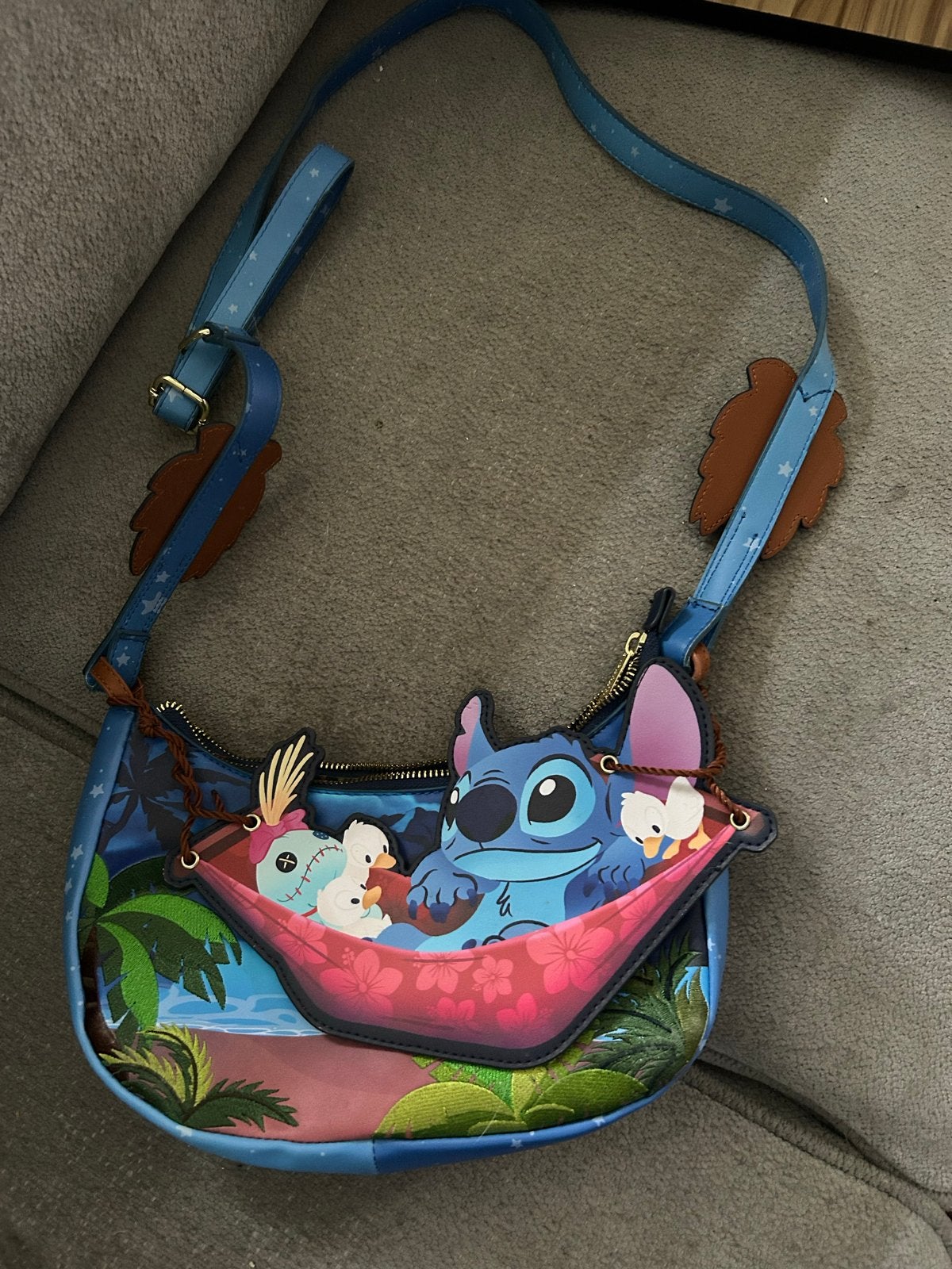 Disney Stitch Tassen Set: Schoudertas & Shopper, Ophalen, Gebruikt, Blauw, Schoudertasje