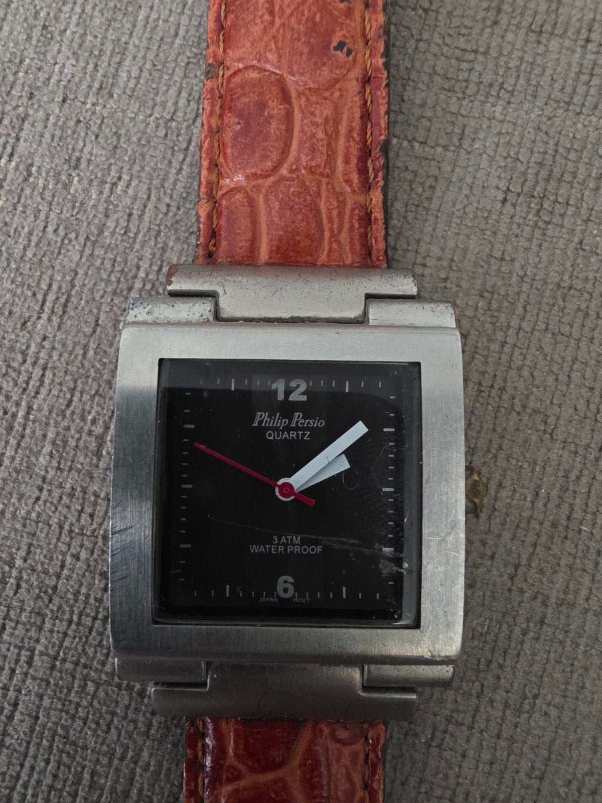 Vintage Philip Persio Quartz Horloge | Japan Quartz | Y2K, Overige merken, Staal, Met bandje, Polshorloge