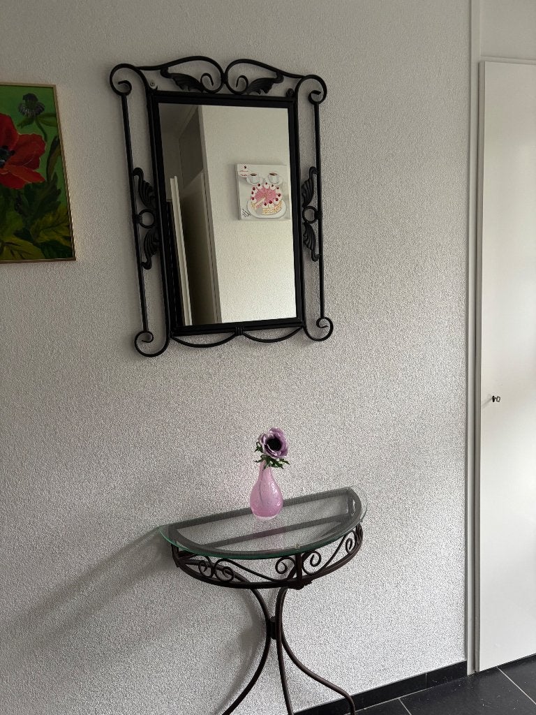 Side tafel met spiegel, Huis en Inrichting, Ophalen, Glas, Zo goed als nieuw, 25 tot 50 cm