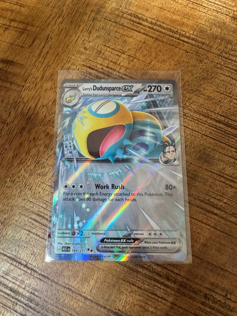Larry's Dudunsparce ex 164/217 - Pokémon Kaart, Ophalen of Verzenden, Zo goed als nieuw, Losse kaart, Foil
