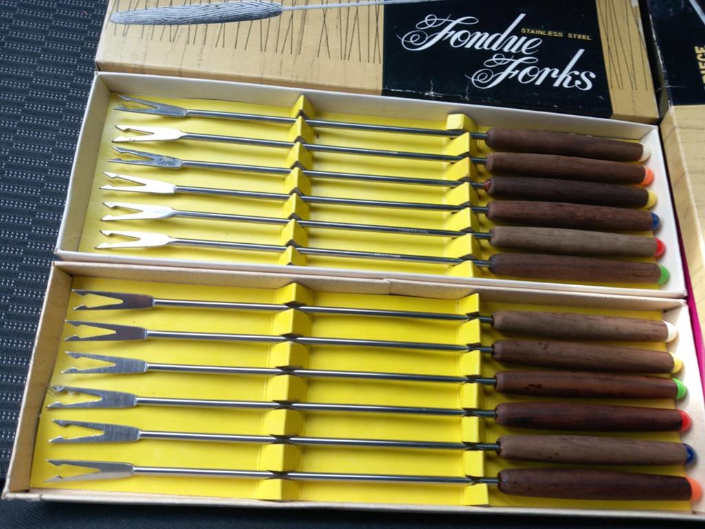12 vintage fondue vorkjes, Witgoed en Apparatuur, Fonduesets, Ophalen of Verzenden, Brander, Fondueset