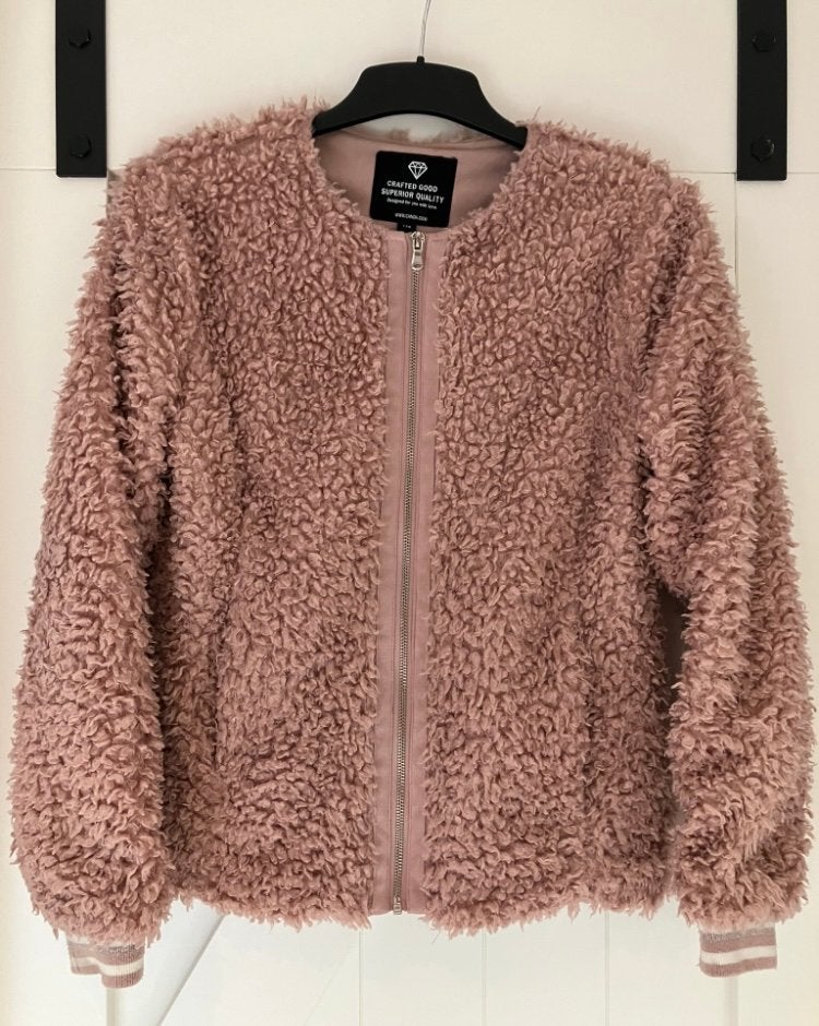 Leuke teddy (tussen) jas maat 170/S, Ophalen of Verzenden, Zo goed als nieuw, Roze