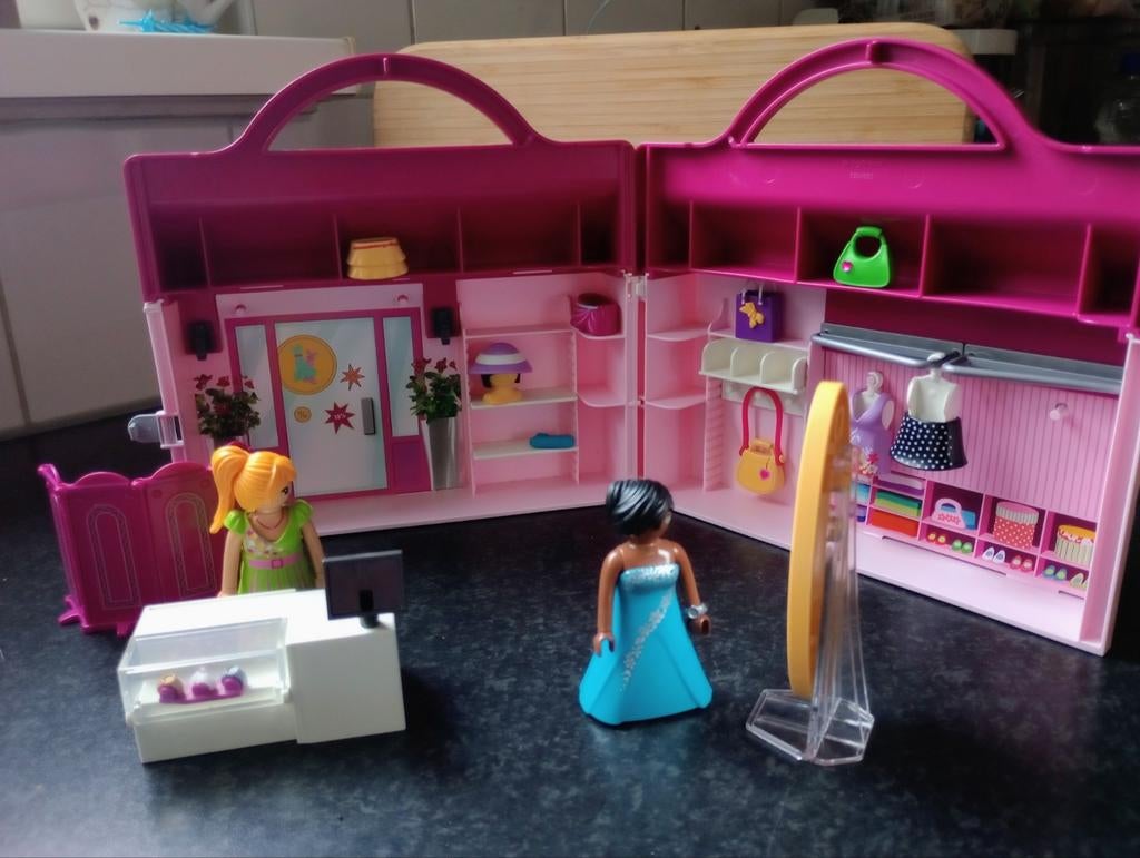 Playmobil 6862 modewinkel in koffertje, Ophalen of Verzenden, Zo goed als nieuw, Complete set