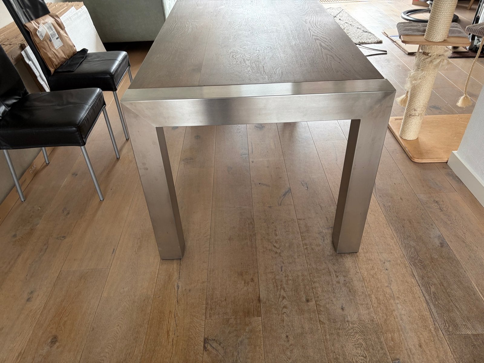 Gratis moderne eettafel 160x90 cm + salontafel 90x90 cm, Ophalen, Gebruikt, 50 tot 100 cm, 150 tot 200 cm