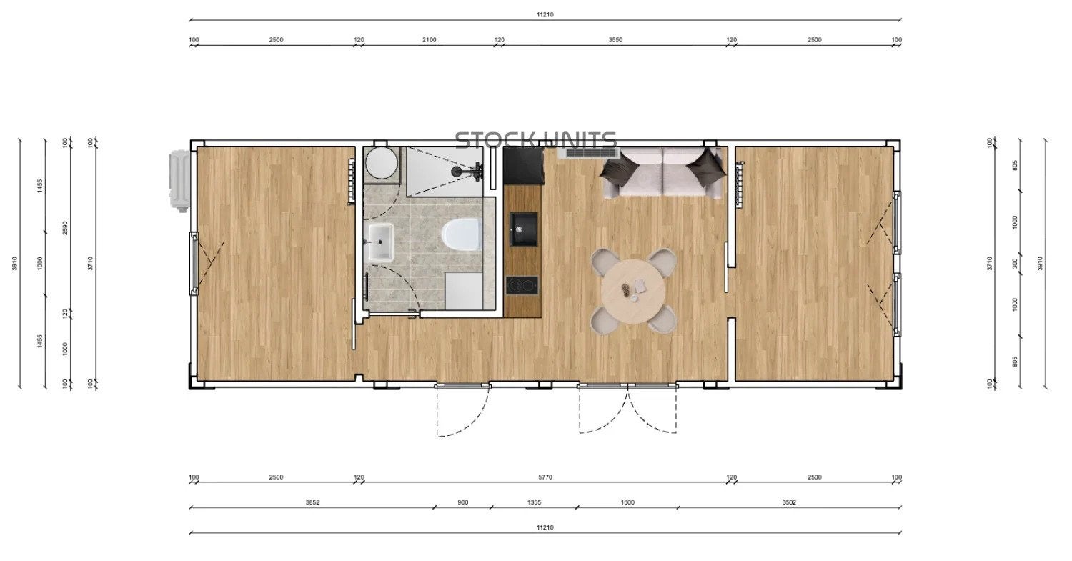 StockUnits Woonunit 44m² - 2 slaapkamers - Direct Leverbaar, Verzenden, Nieuw