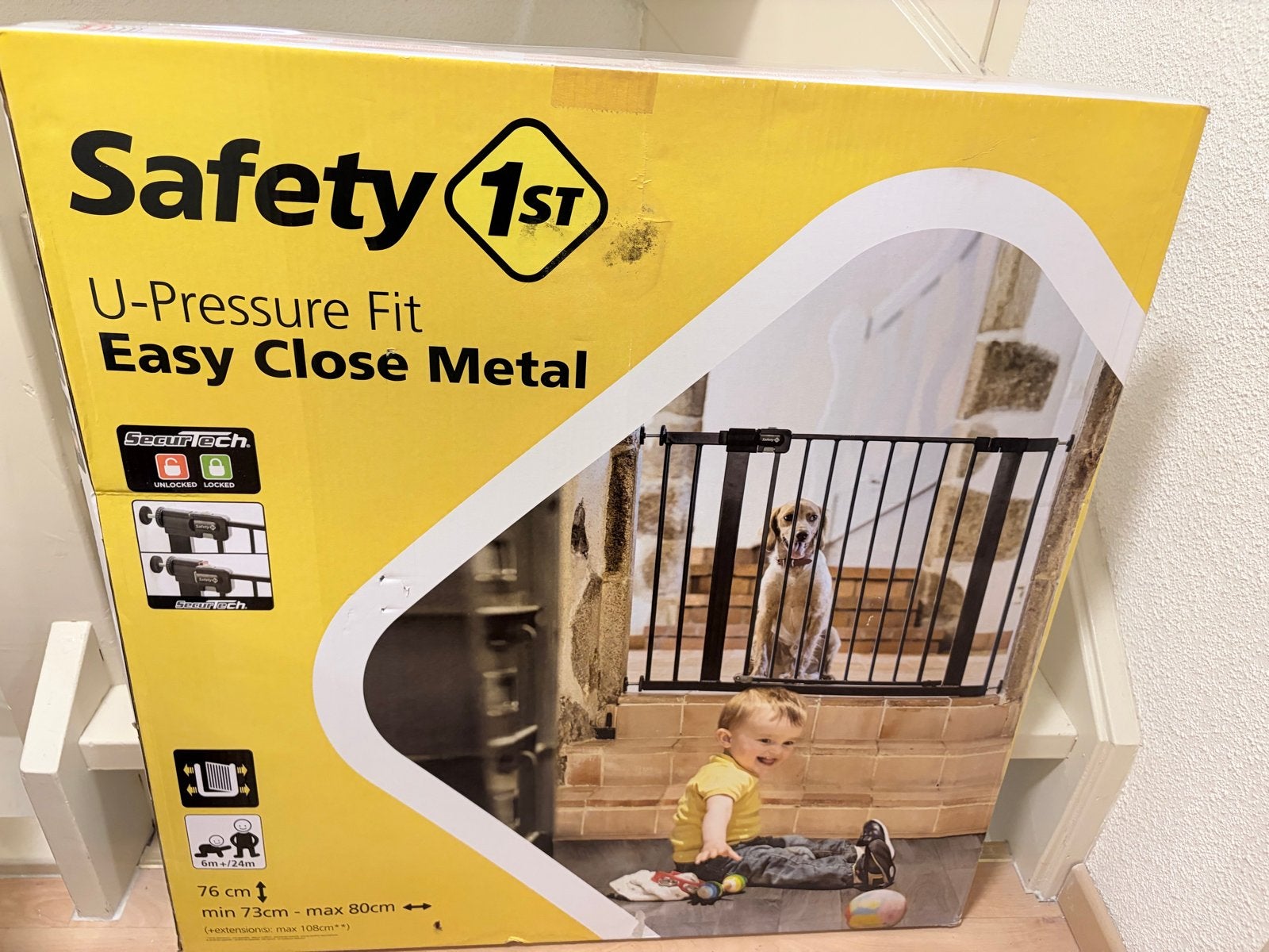Safety 1st Traphekje U-Pressure Fit Easy Close Metal, Kinderen en Baby's, ., Nieuw, Ophalen of Verzenden, Klemhekje