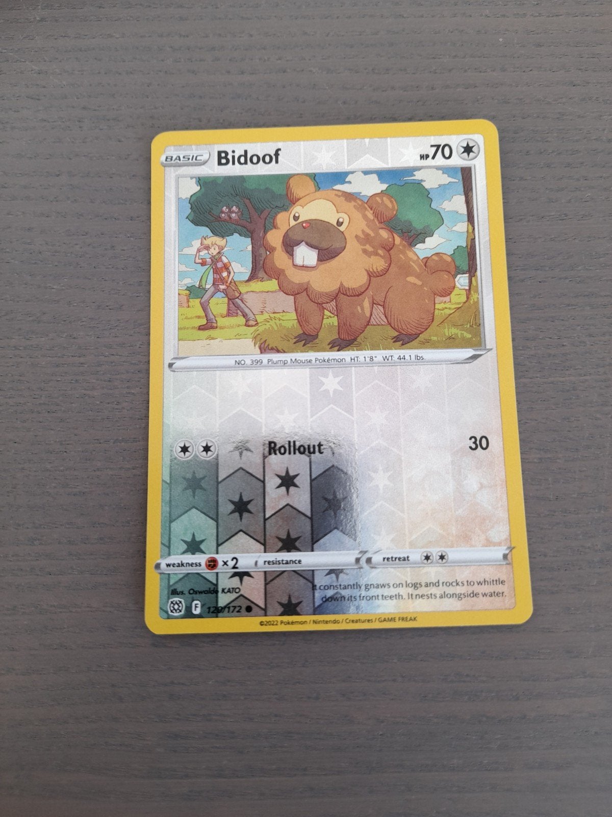 brilliant stars 120/172 bidoof reverse, Ophalen of Verzenden, Gebruikt, Losse kaart, Foil
