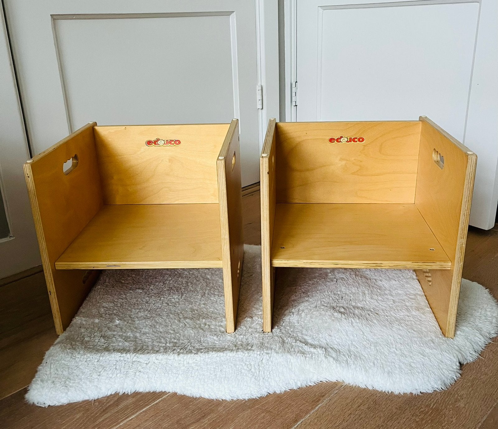 Ecuco kubusstoelen peuterstoelen houten kinderstoelen, Ophalen, Zo goed als nieuw, Stoel(en)