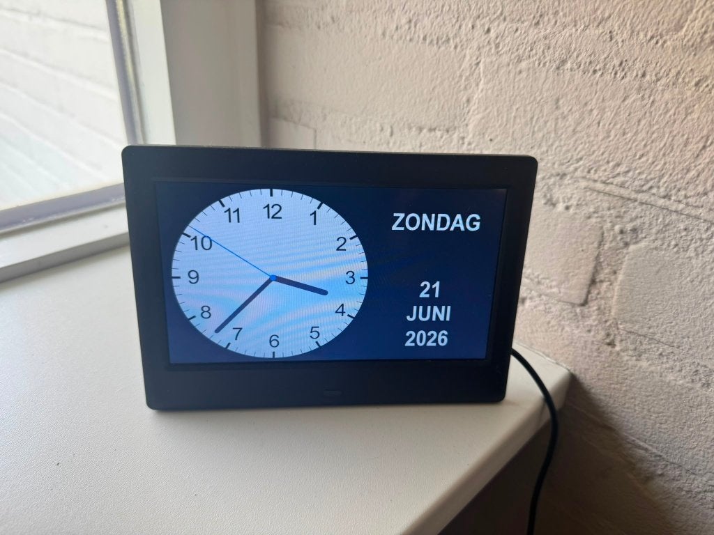 Digitale dementieklok, Ophalen of Verzenden, Zo goed als nieuw, Staande klok, Analoog en Digitaal