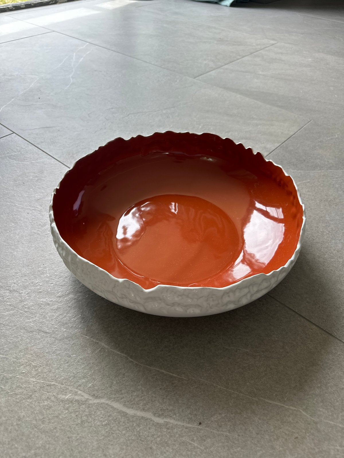 Coco Maison Canyon Bowl - Wit/Oranje Schaal, Ophalen, Porselein of Keramiek, Schaal, Rond