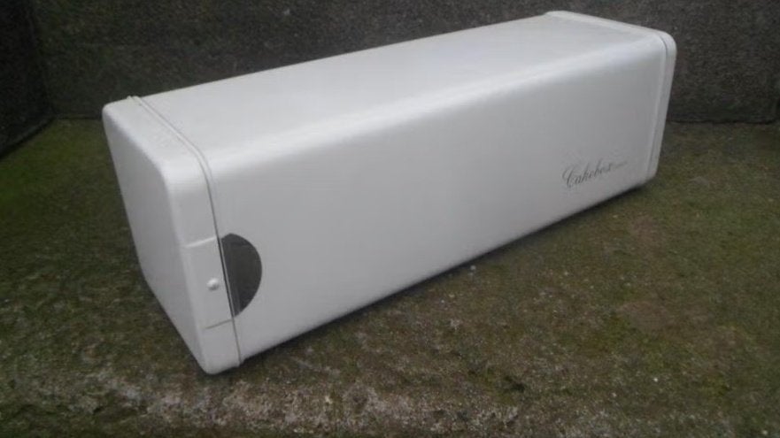 Vintage Brabantia Cakebox blik koekblik snijkoek ontbijtkoek, Vintage, Gebruikt, Ophalen of Verzenden, Metaal
