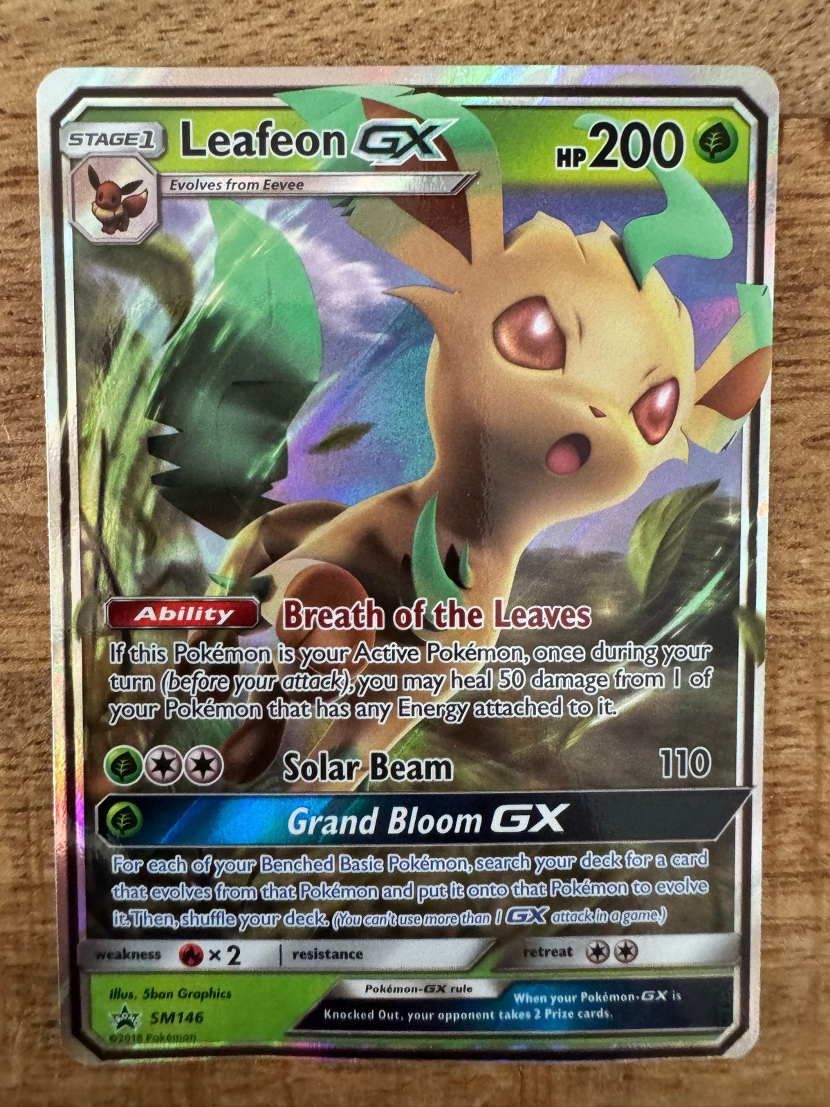 Leafeon GX Pokémon kaart SM146 Full Art Ultra Rare, Hobby en Vrije tijd, Verzamelkaartspellen | Pokémon, Ophalen of Verzenden