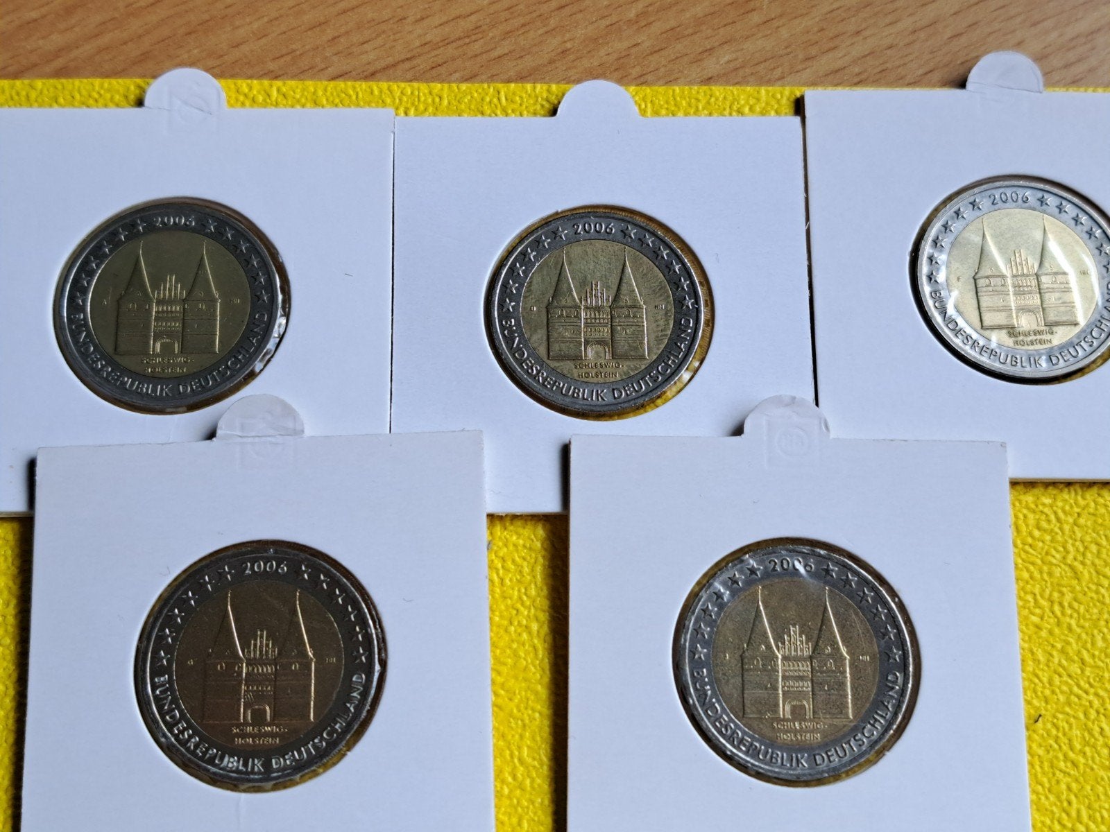 5x 2 euro UNC Duitsland 2006 Holstentor Serie ADFGJ, Postzegels en Munten, Ophalen of Verzenden, Duitsland, 2 euro