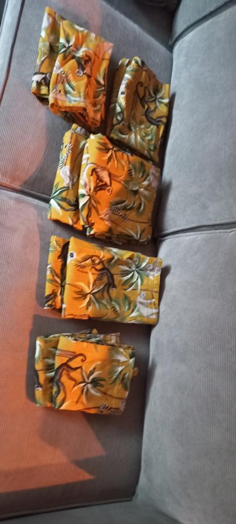 Gordijnenset VW T4 Camper - Complete set met apenprint, Caravans en Kamperen, Ophalen of Verzenden, Gebruikt