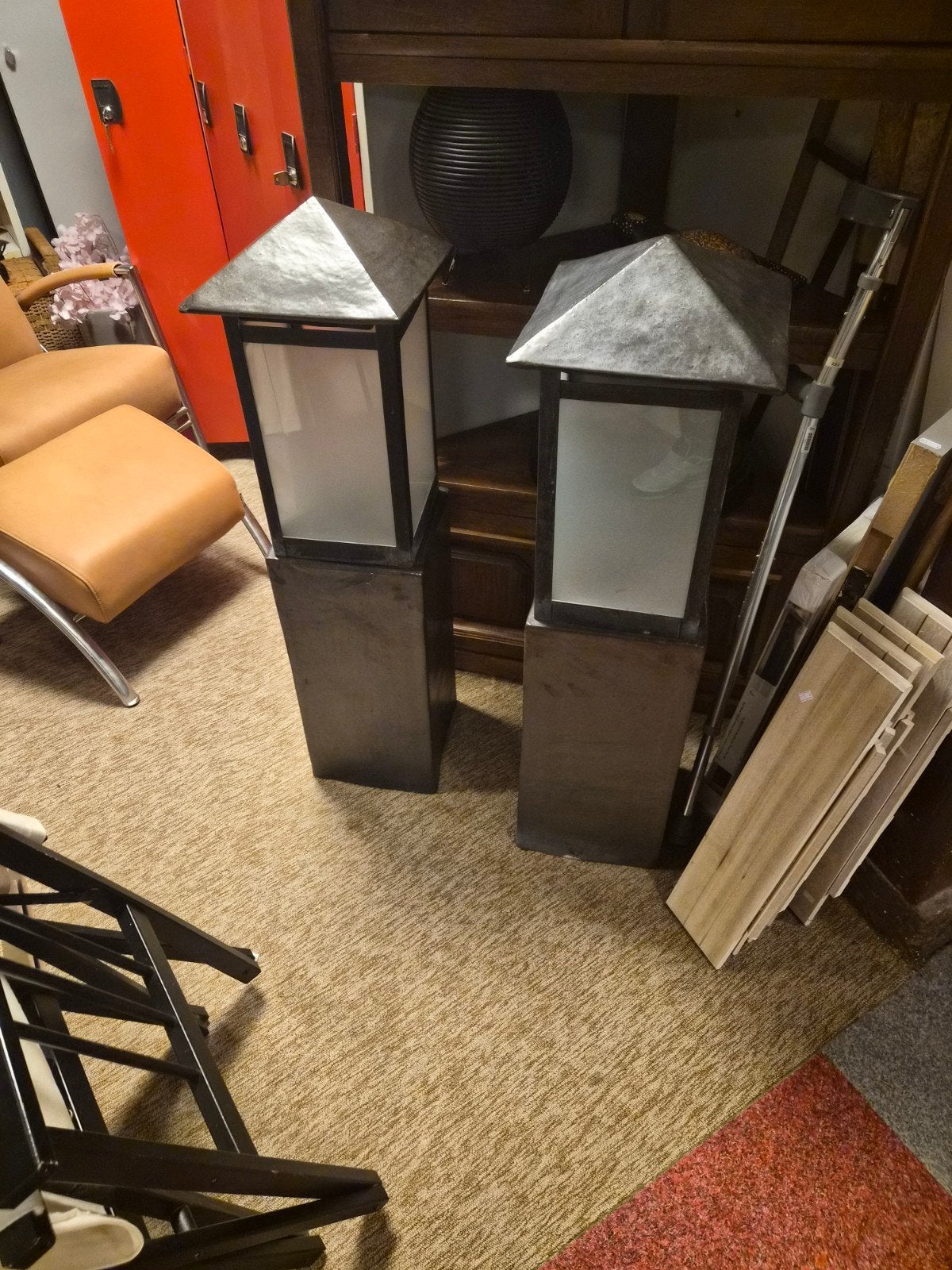 Set van 2 buitenwindlichten - robuust en sfeervol, Overige merken, Gebruikt, Waterbestendig, Zwart
