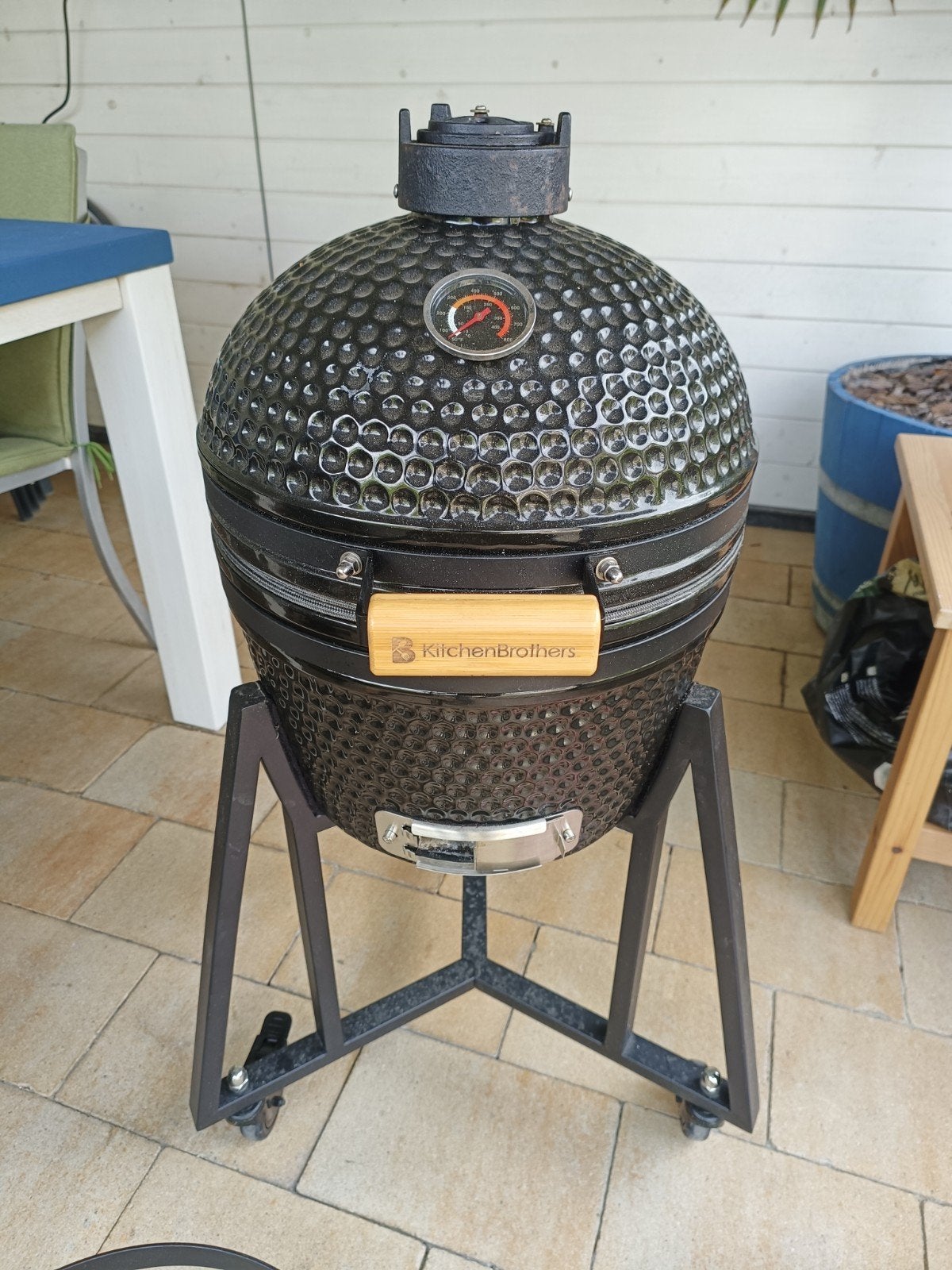 KitchenBrothers Kamado BBQ met onderstel en pizzasteen