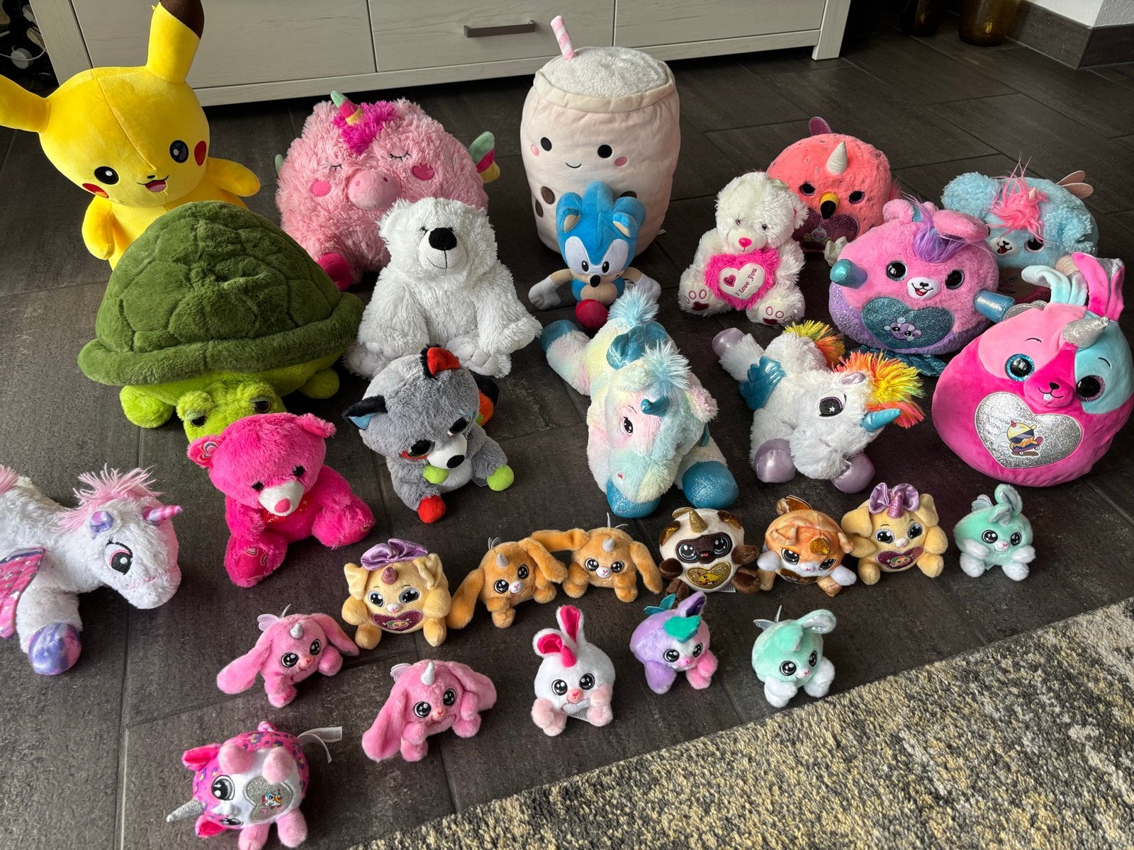 Grote verzameling knuffels, diverse soorten en maten, Ophalen, Pokémon, Klein (minder dan 20 cm), Beige