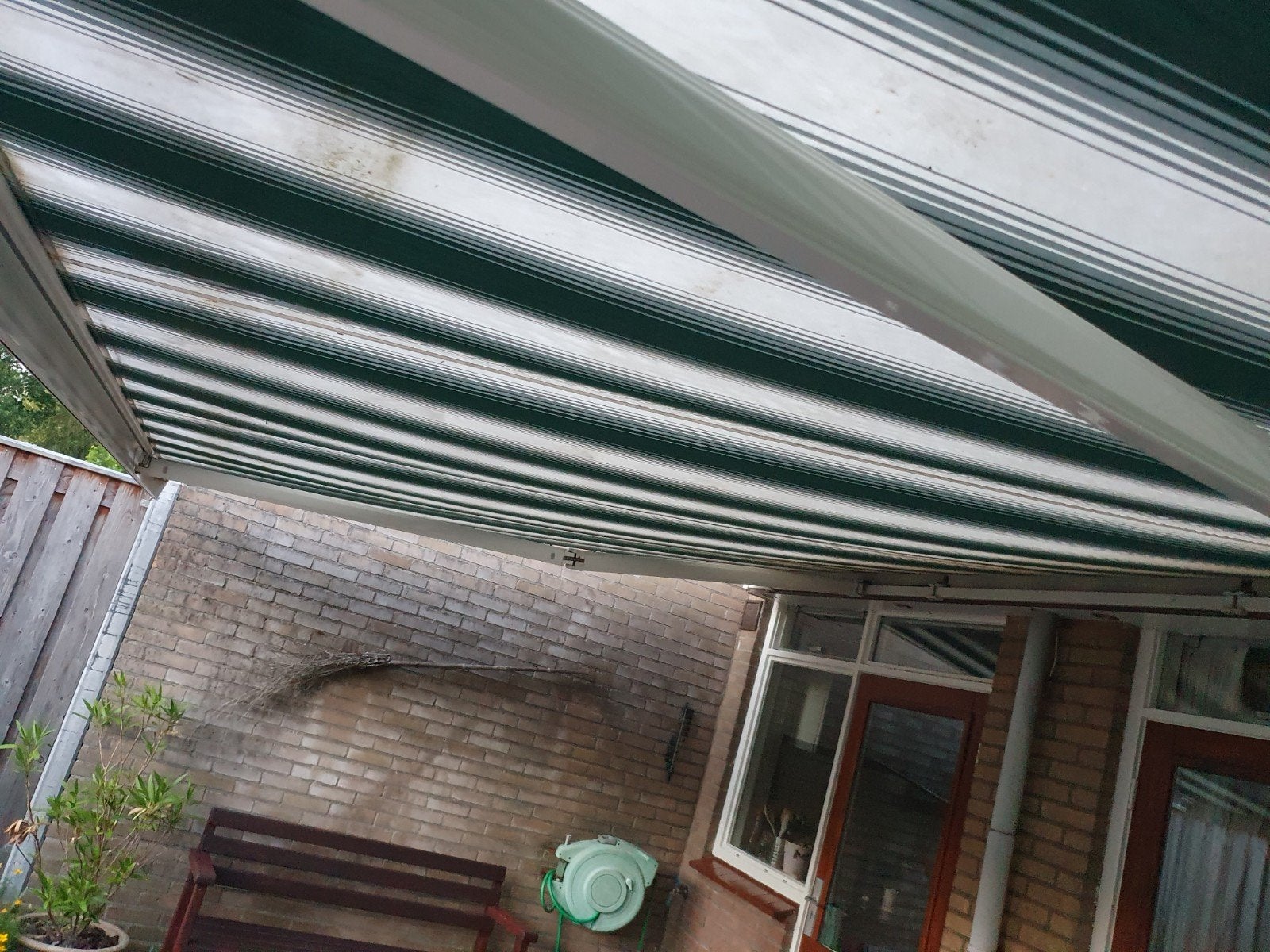 knikarm electrisch zonnescherm, Ophalen, Gebruikt, 450 cm of meer, Elektrisch