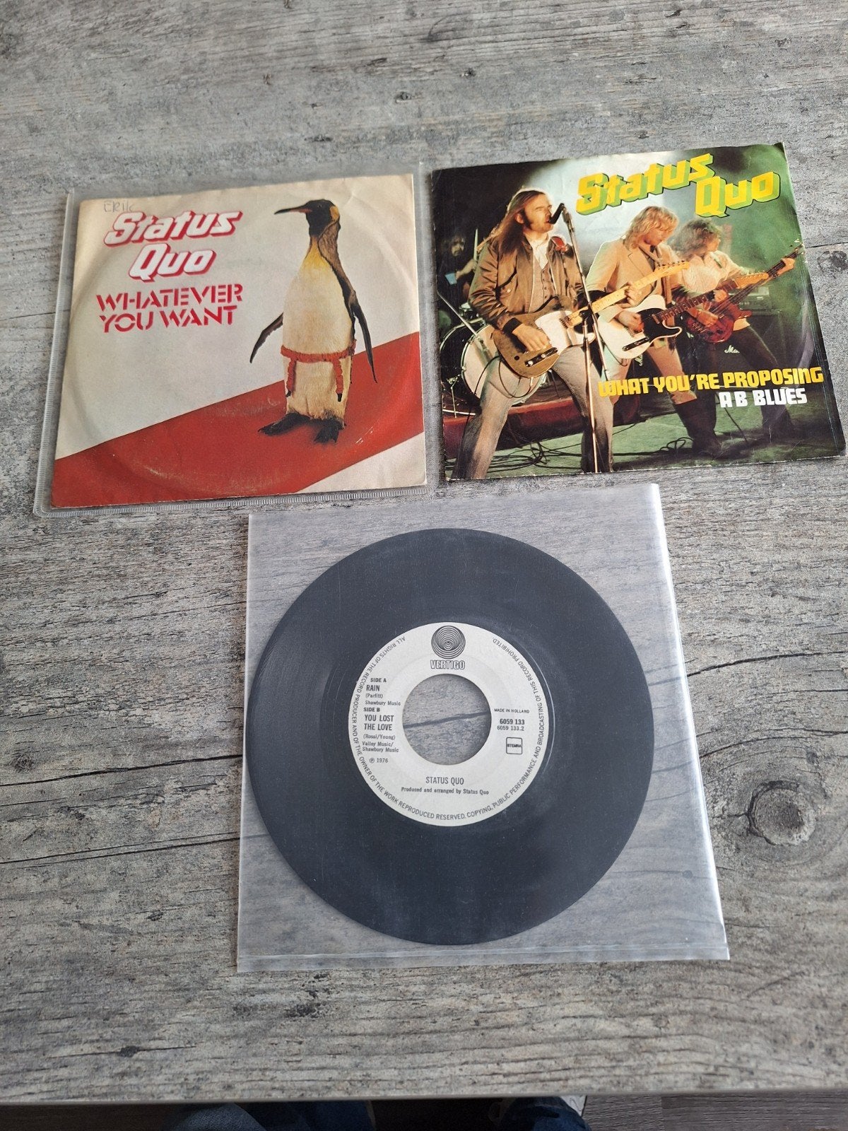 3 singels status quo, Ophalen of Verzenden, Gebruikt, 7 inch, Poprock