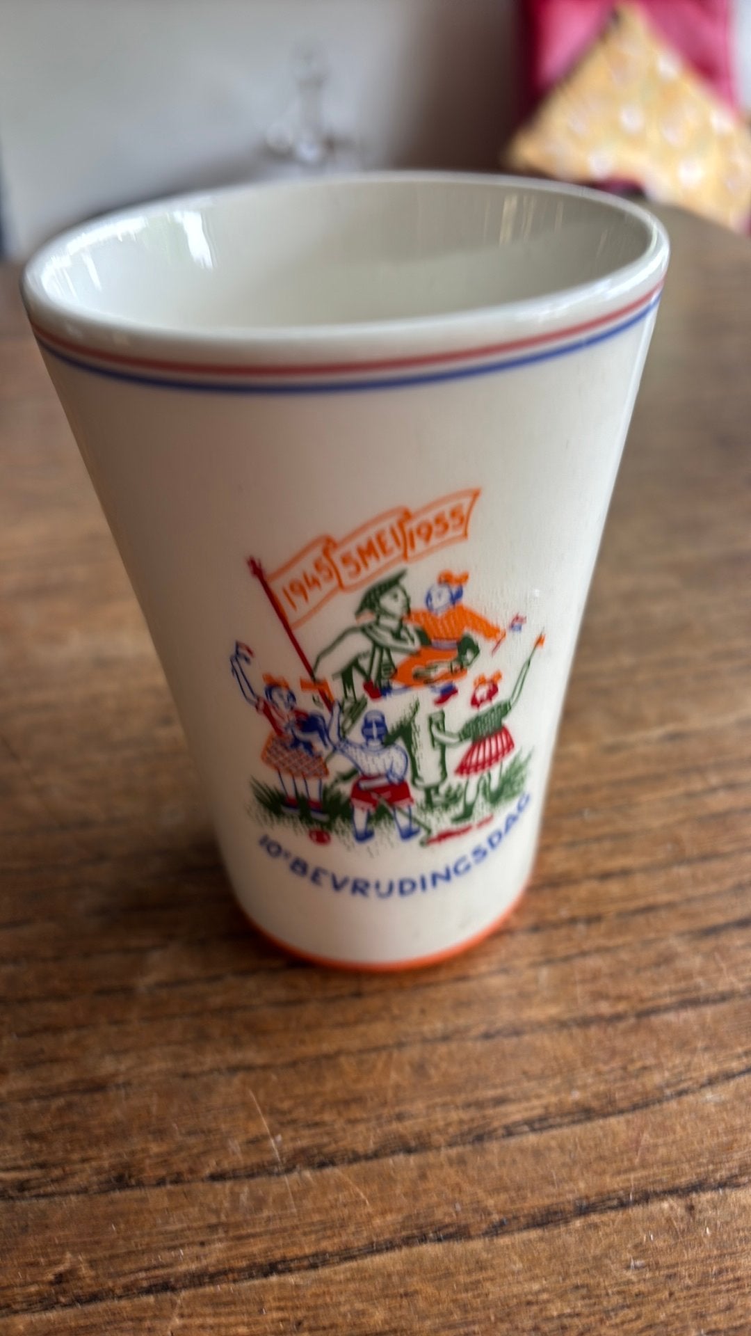 Vintage 10 Jaar Bevrijdingsdag 1945-1955 Beker, Ophalen of Verzenden