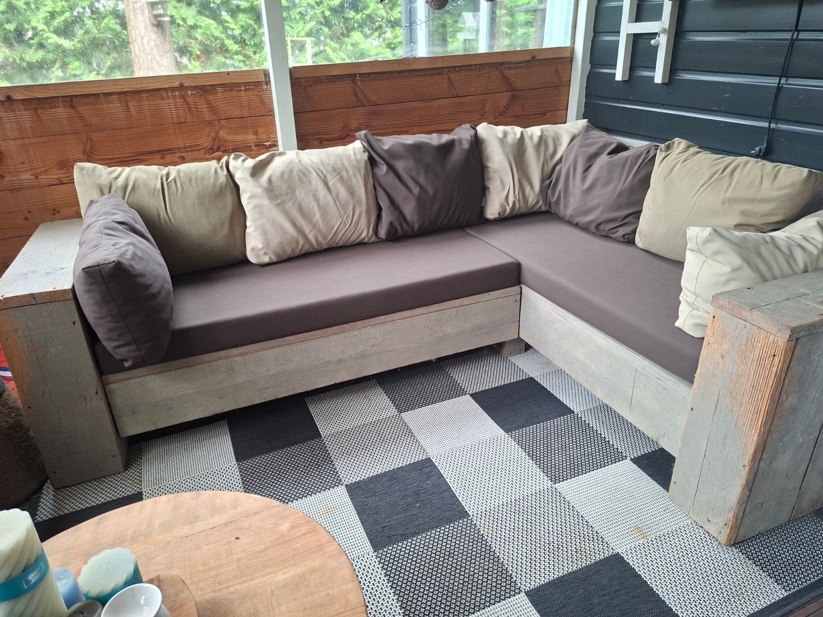 Steigerhouten Lounge hoekbank