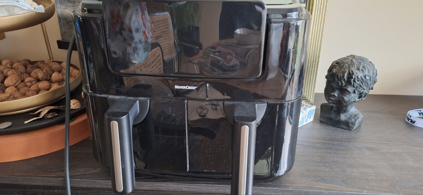 SilverCrest Dubbele Airfryer - Zo goed als nieuw, Witgoed en Apparatuur, Airfryers, Ophalen, Zo goed als nieuw, Airfryer, 1500 gram of meer
