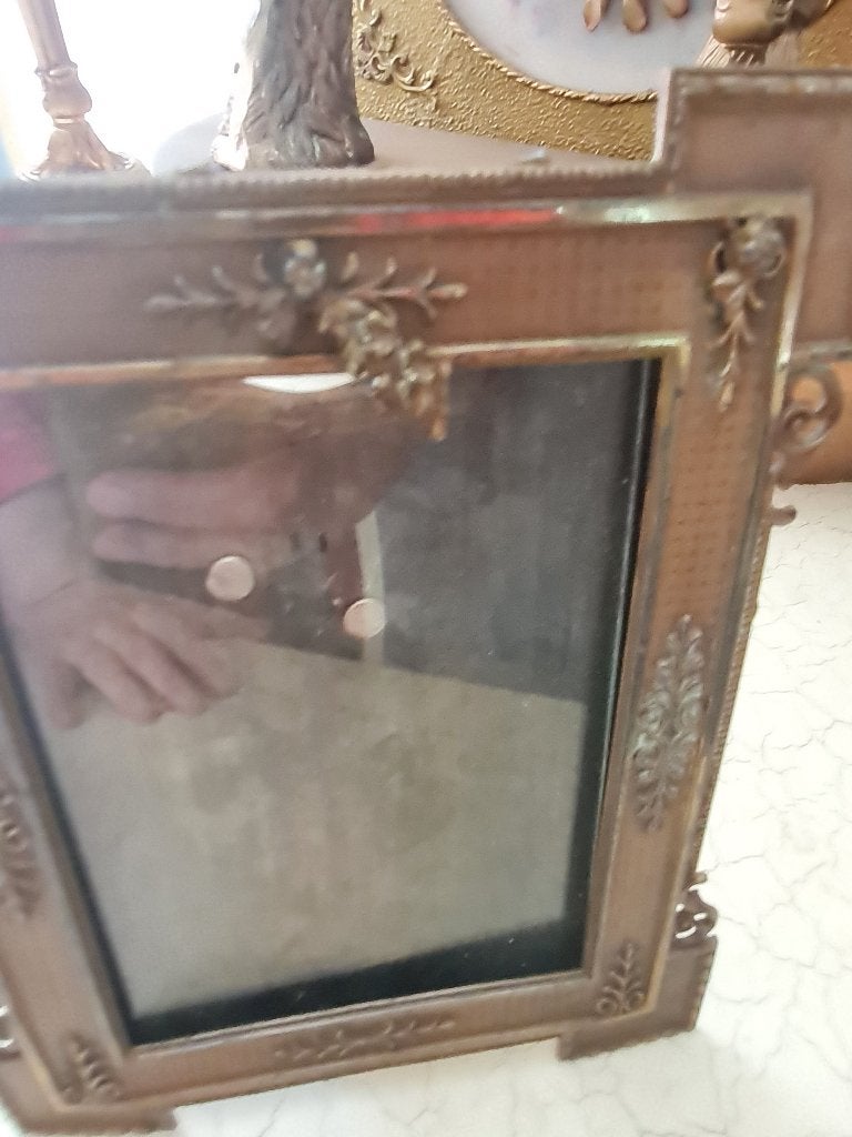 Antiek bronzen fotolijstje, Antiek en Kunst, Ophalen of Verzenden