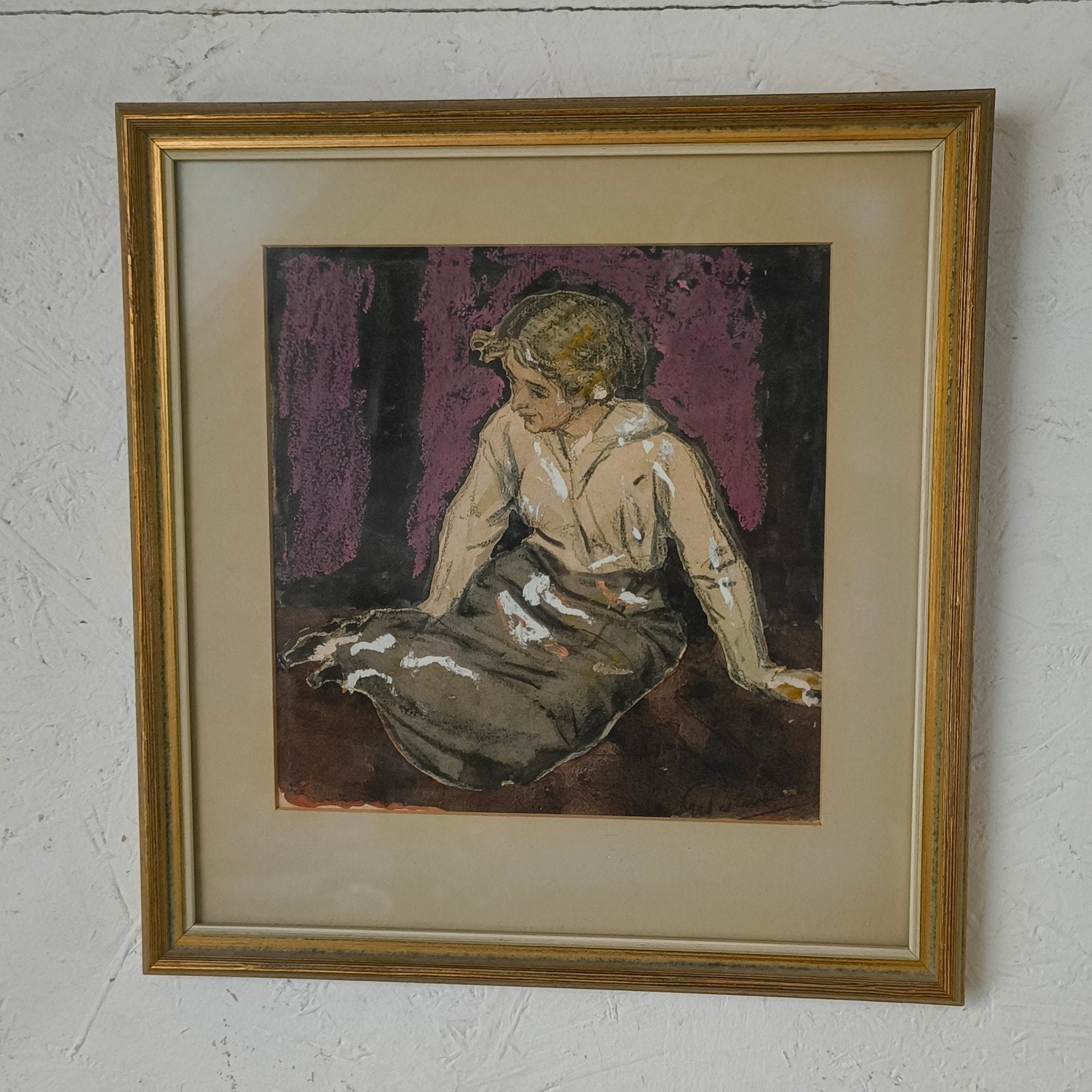 Gerard westermann pastel zittende vrouw, Antiek en Kunst, Kunst | Schilderijen | Klassiek, Ophalen of Verzenden