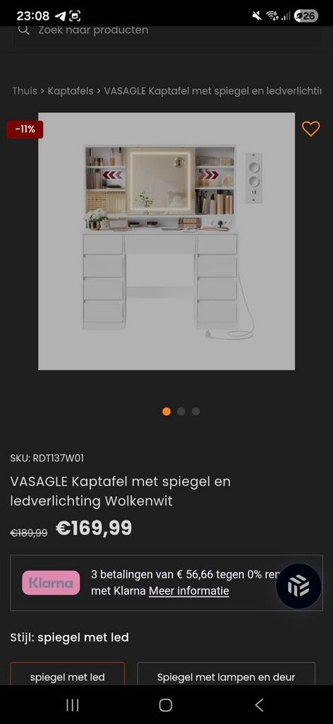Kaptafel NIEUW, Ophalen of Verzenden, Nieuw