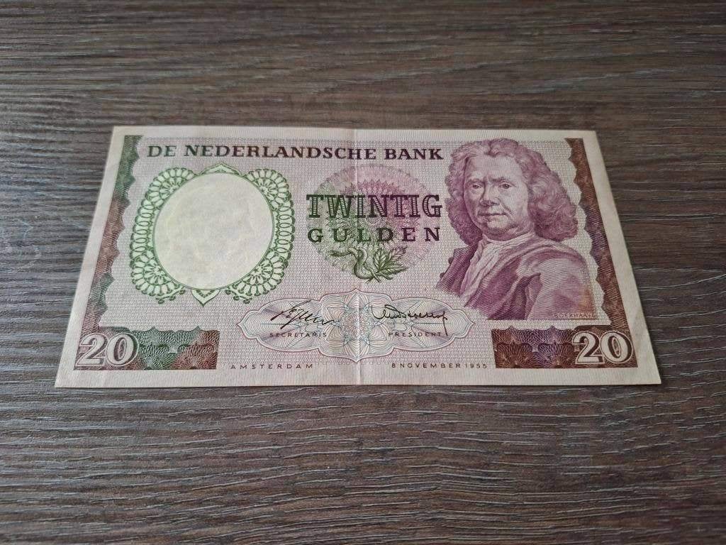 Prachtig biljet 20 gulden Boerhaave, 1955, Ophalen of Verzenden, 25 gulden