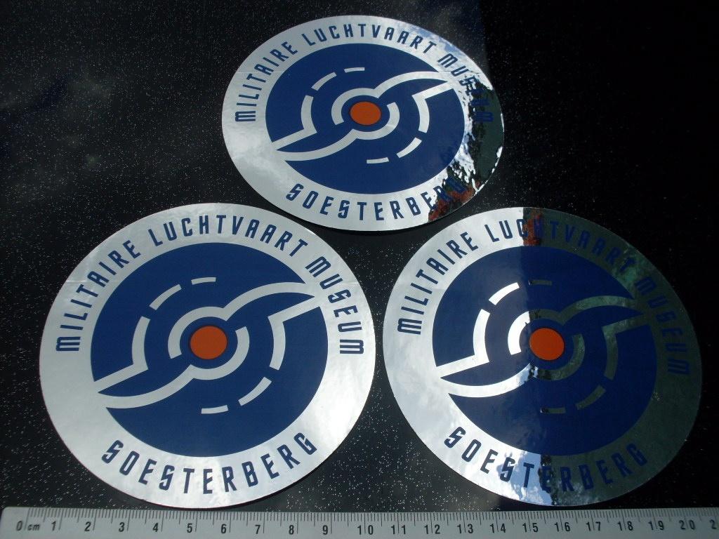 3x folie sticker militaire luchtvaart museum soesterberg, Verzenden, Zo goed als nieuw, Bedrijf of Vereniging