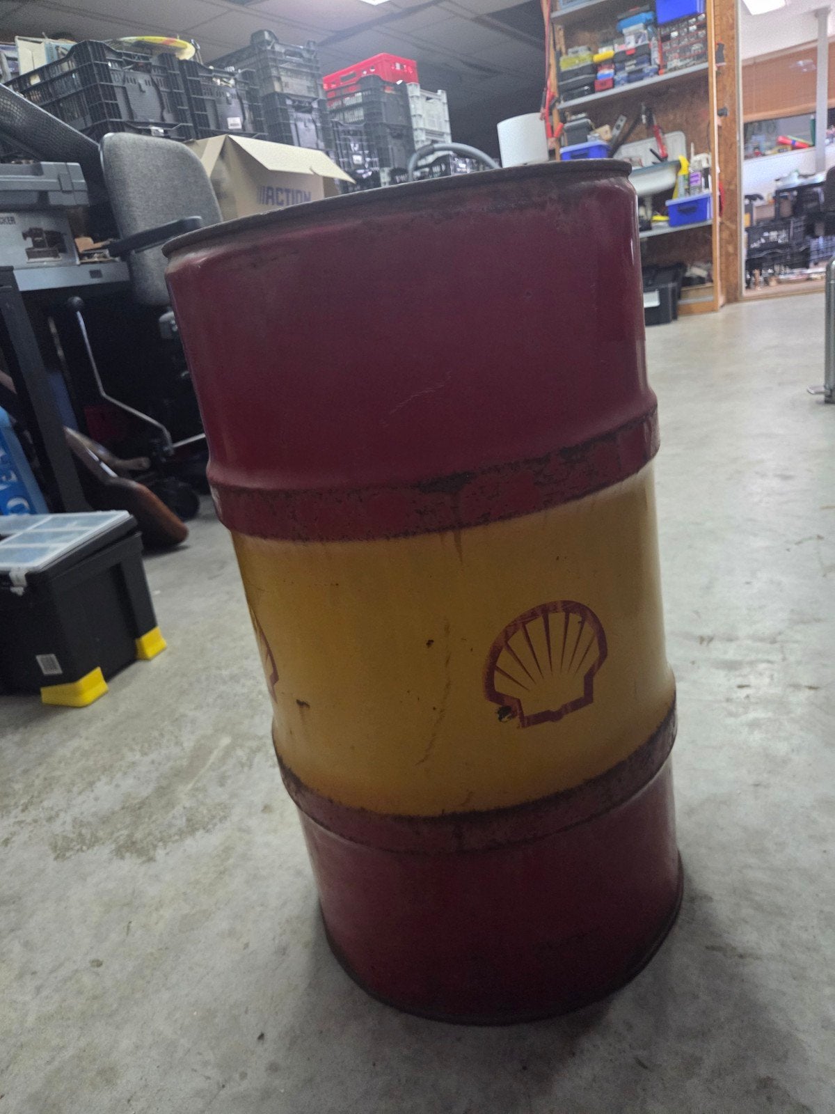 Vintage Shell olievat - Decoratief en robuust, Ophalen of Verzenden, Gebruikt, Overige typen