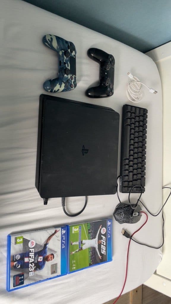 Ps 4 gaming Settup tv kyboard mouse fifa 23 25 2 controllers
