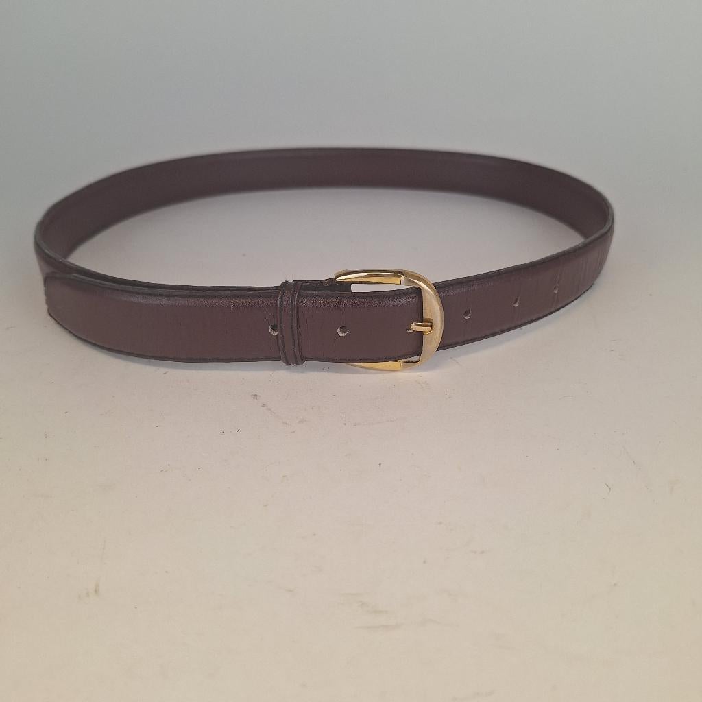 Bordeauxrode heren riem, 81cm, Overige kleuren, Echt leder, Ophalen of Verzenden, Riem of Ceintuur