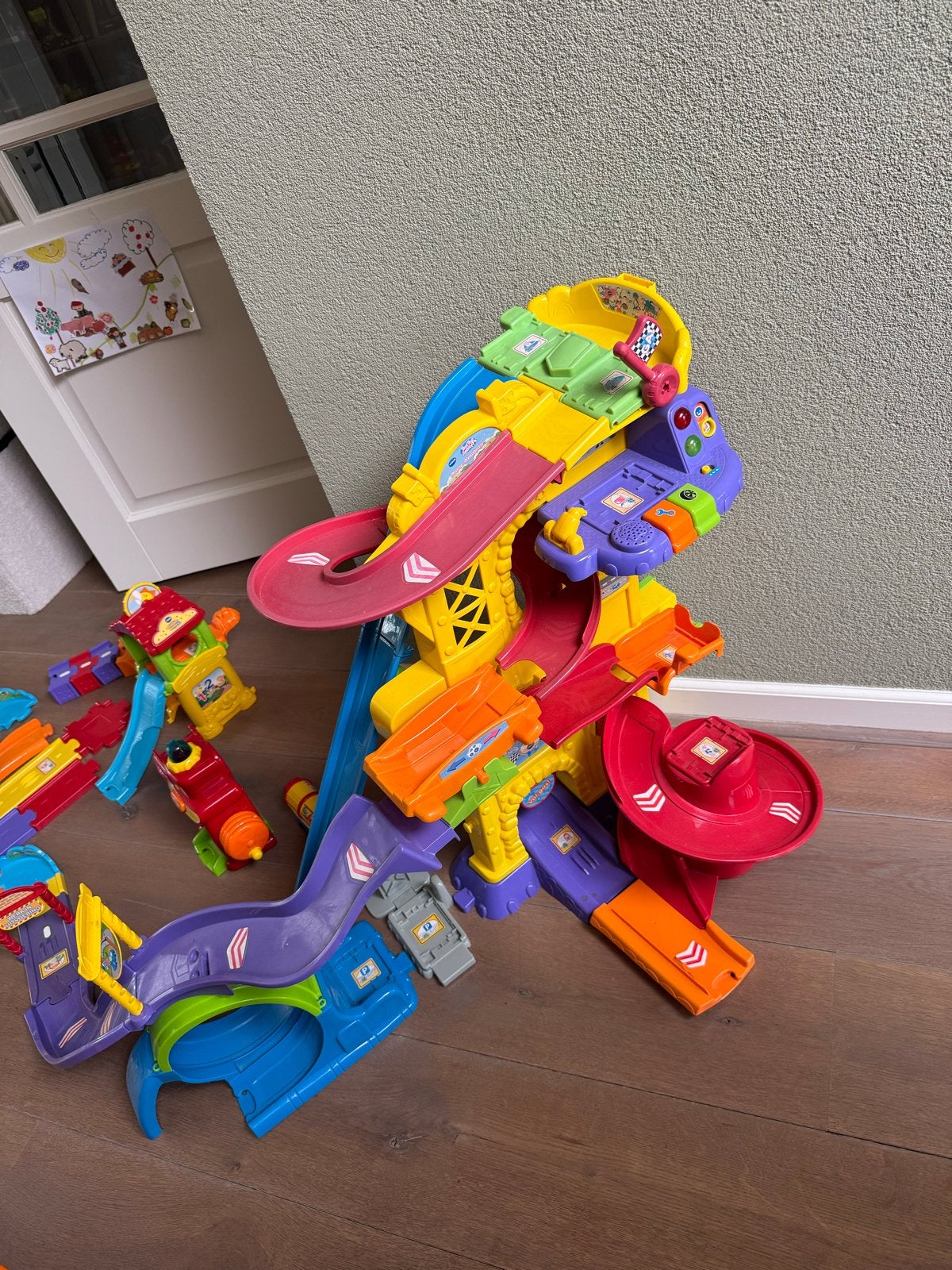 VTech Toet Toet Auto's Garage en Baanset met Auto's, Ophalen, Gebruikt, Auto, Met licht